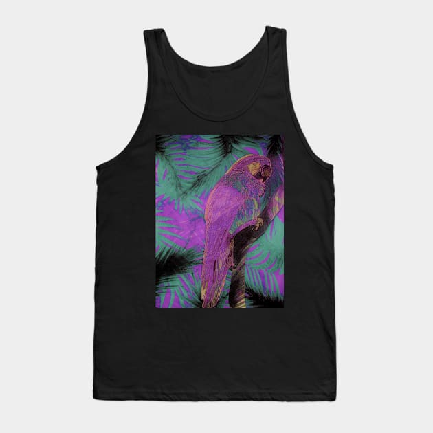 ABSTRACT MACAW DECO INDIGO TINT WITH PINK PARROT ART POSTER Tank Top by jacquline8689